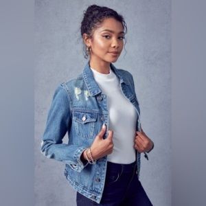 KanCan Distressed Jean Jacket, XS